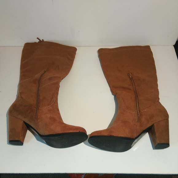 Red Circle Womens Brown Heeled Zip Boots Size 7 US - Picture 9 of 10